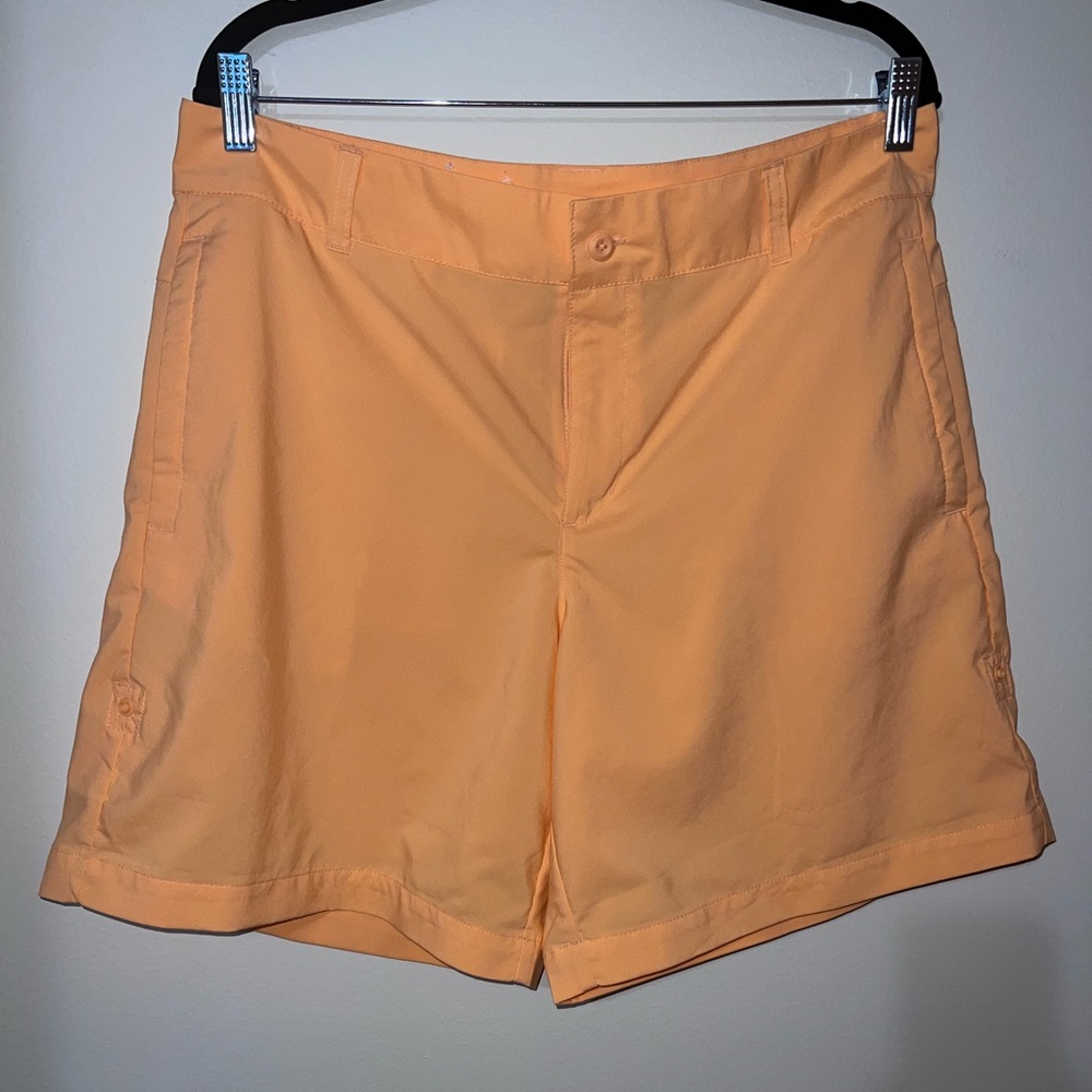 Columbia Performance Shorts Peach Orange Roll Tab Hiking Size 14